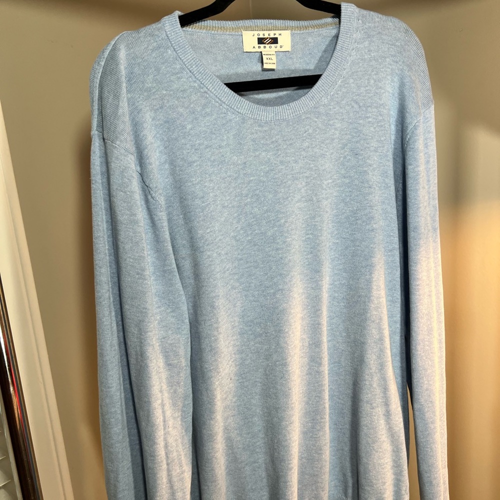 Joseph Abboud Blue Crewneck Sweater Lightweight XXL Office Business Casual
